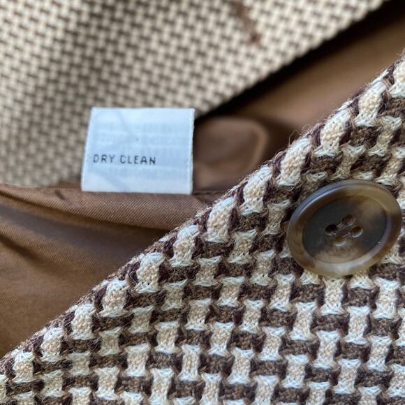 Vintage Talbots Houndstooth Brown Fitted Blazer Women's Size 6 - Picture 12 of 13